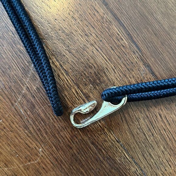 Vintage 80s Leather Shop brown‎ & black braided cord belt main image 7